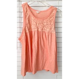 LG Aeropostale light peach lacy tank top